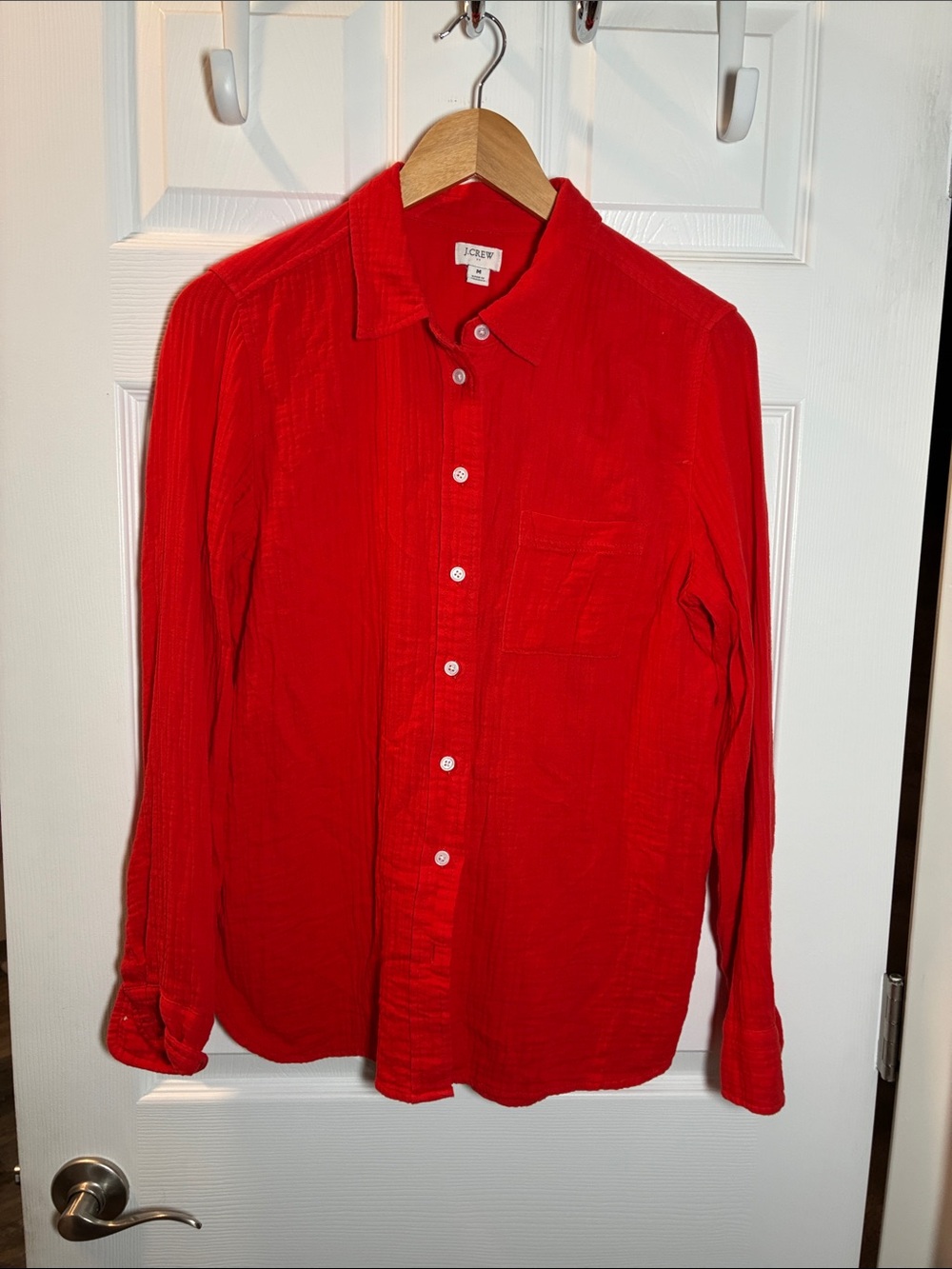 J. Crew Bright Red Women's Button-Down Shirt
